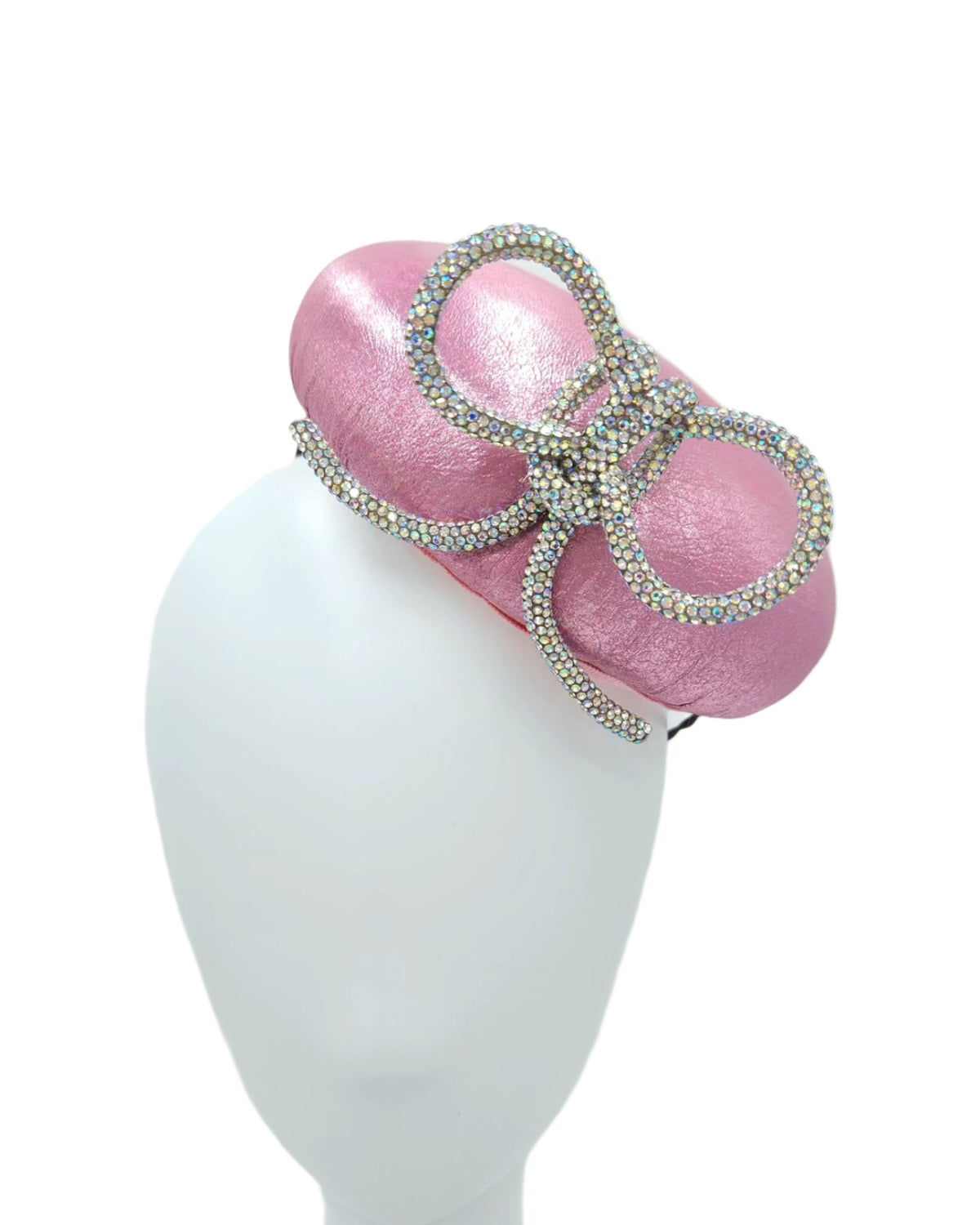 Pink Rhinestone Bow Metallic Pink Rhinestone Bow – Kimberly Clair Millinery