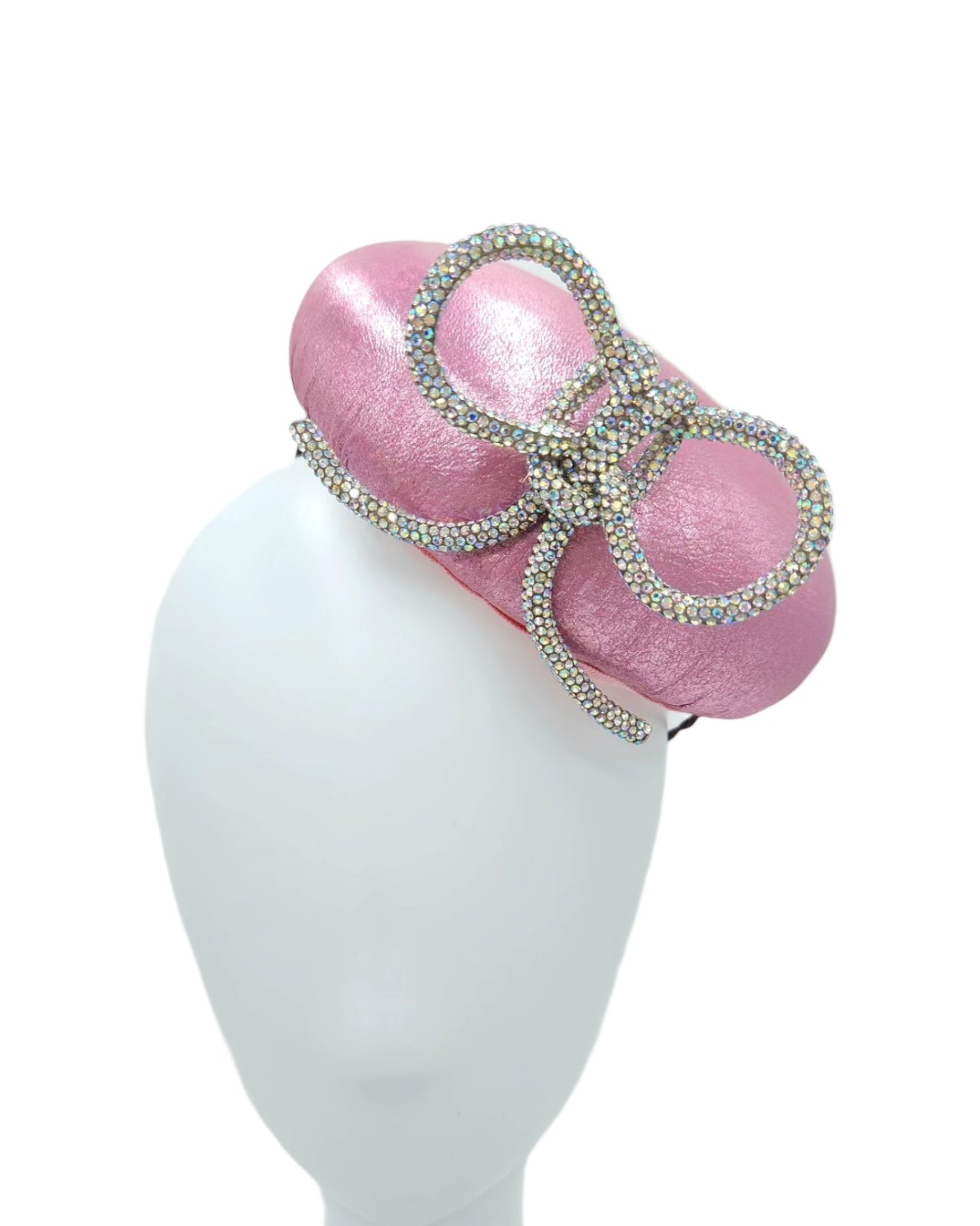 Metallic Pink Rhinestone Bow