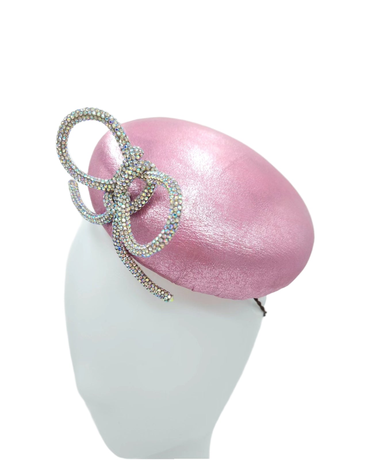 Metallic Pink Rhinestone Bow