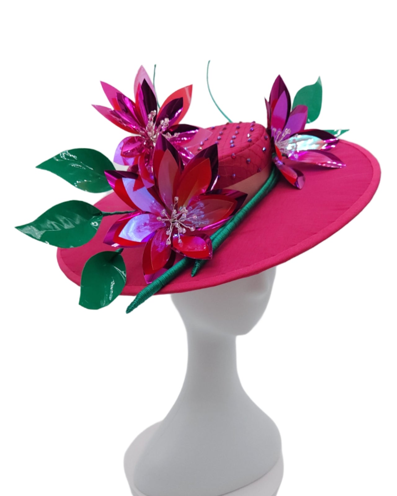 Fuchsia Floral Boater