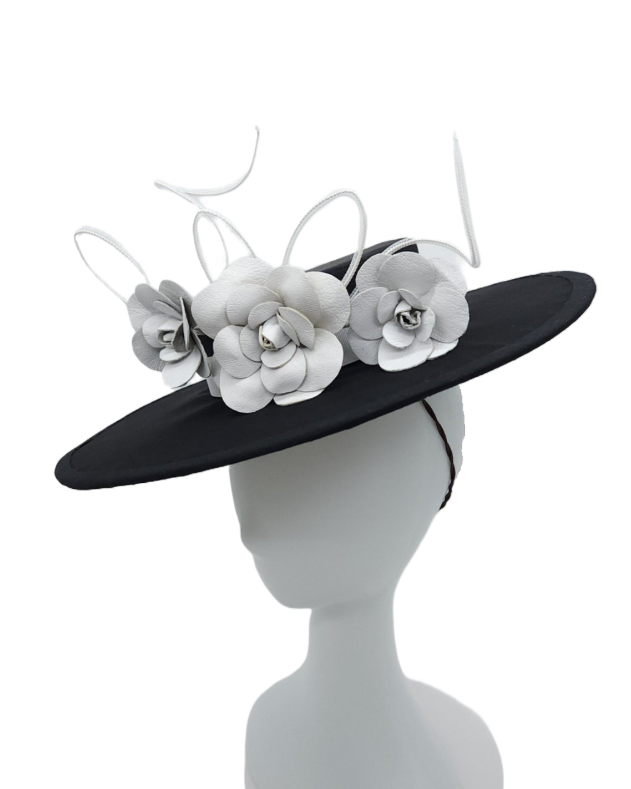 Black and White Floral Boater