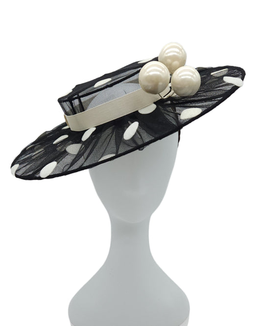 Polka Dot Pearl Boater