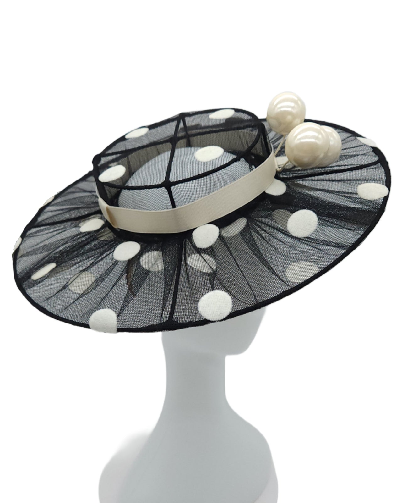 Polka Dot Pearl Boater